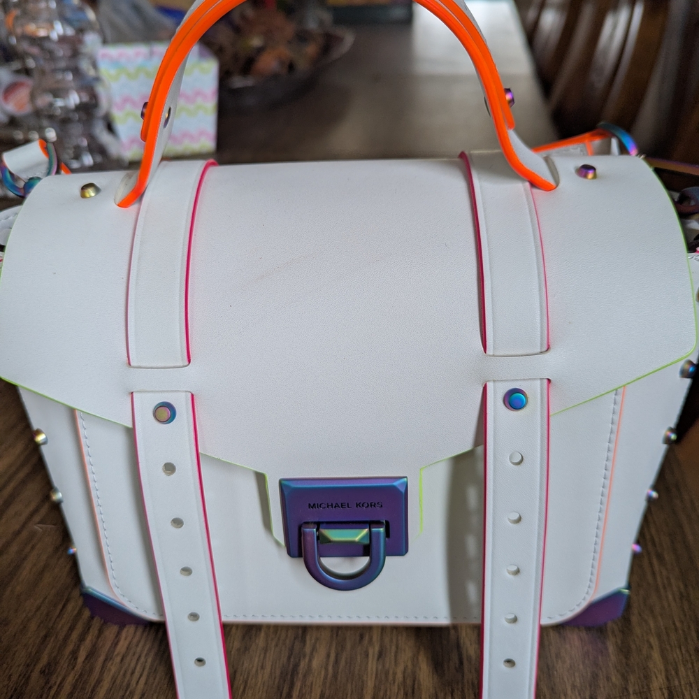 Michael Kors White and Orange Women's Bag